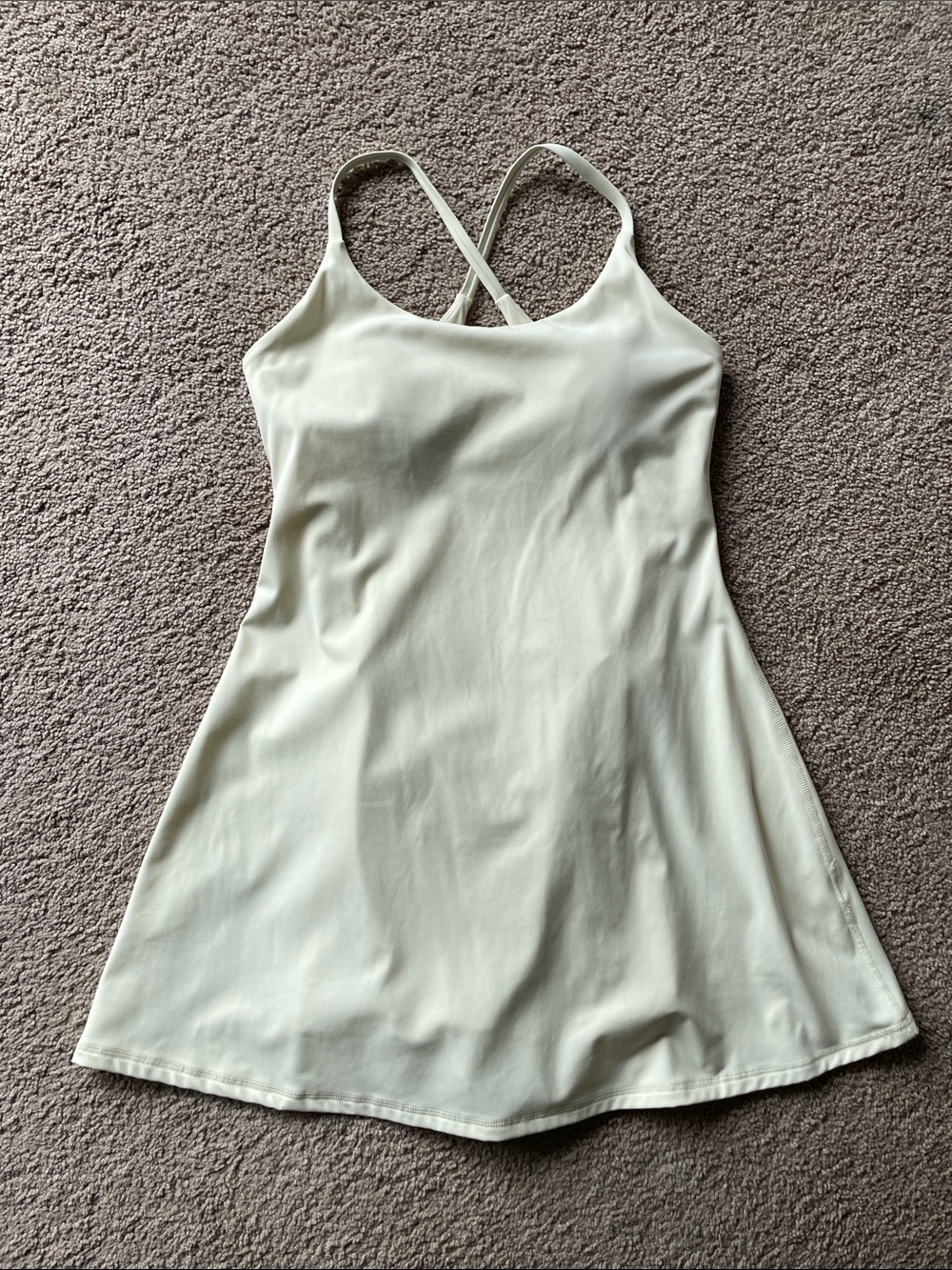 HALARA Athletic Dress With Built In Shorts S Cream Yellow Cross-Back Tennis
